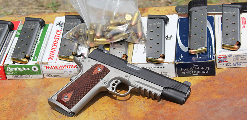 Author’s personal choice of guns tested was the Colt Rail Gun—accurate and reliable, regardless of the load.