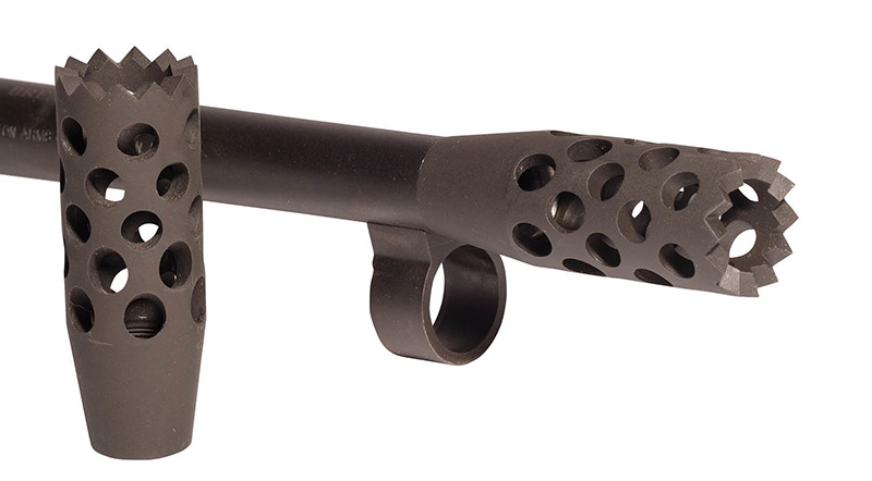 Royal Arms Breaching Stand Off Device is purposely made to solve need of law enforcement and military to breach with utmost speed and precision. Breacher has large aggressive teeth in muzzle end to bite into the door and grab hard. Photo: Royal Arms International