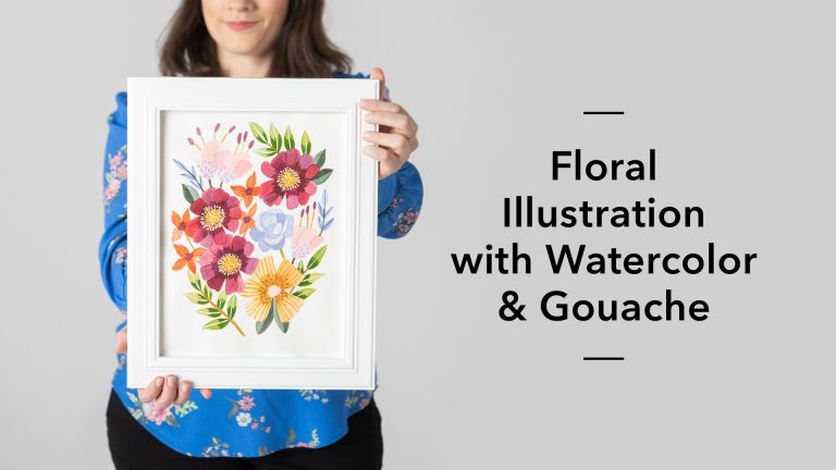 Floral Illustration With Watercolor & Gouache