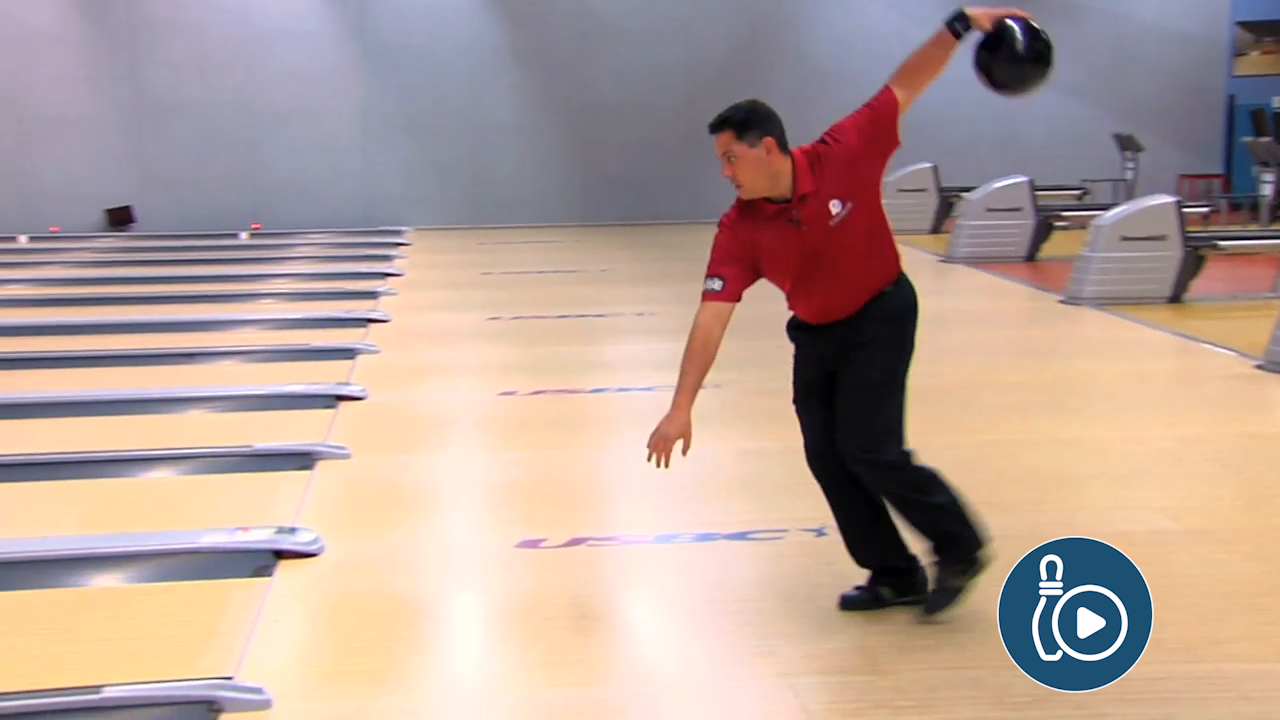 Left-handed bowling deals stance