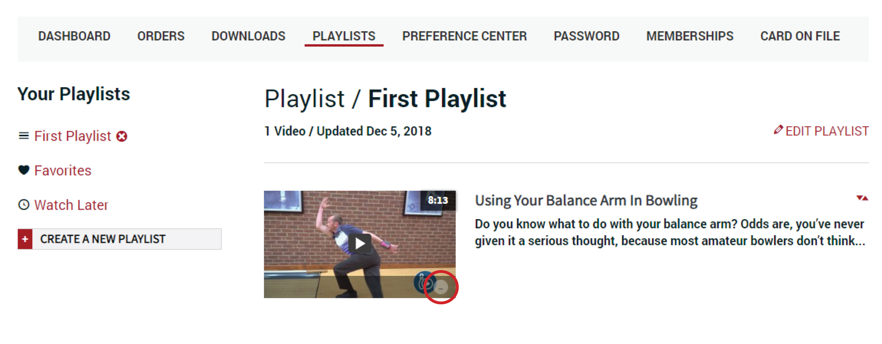 Remove a Video from a Playlist