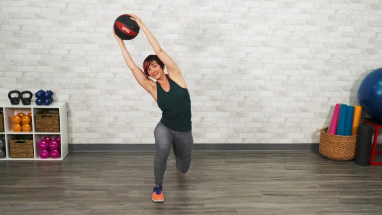 Medicine Ball Exercises: Lunge with a Side Bendproduct featured image thumbnail.