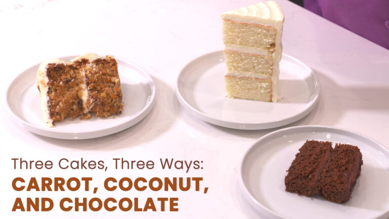 Three Cakes, Three Ways: Carrot, Coconut & Chocolate