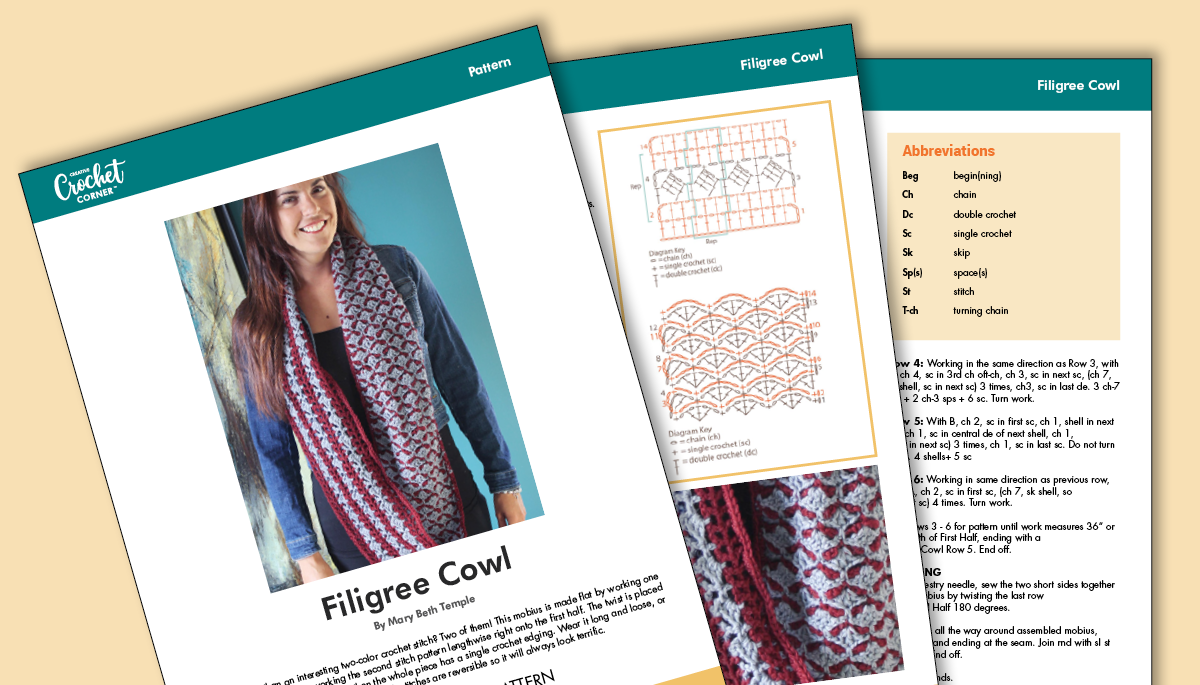 Filigree Cowl Pattern  Creative Crochet Corner
