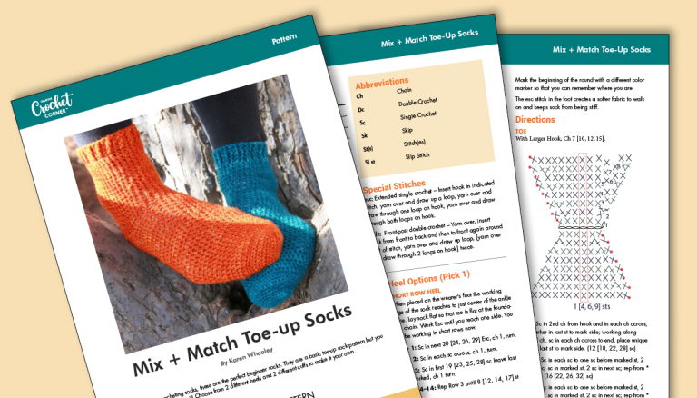 Mix ‘n Match Toe-Up Socks Pattern