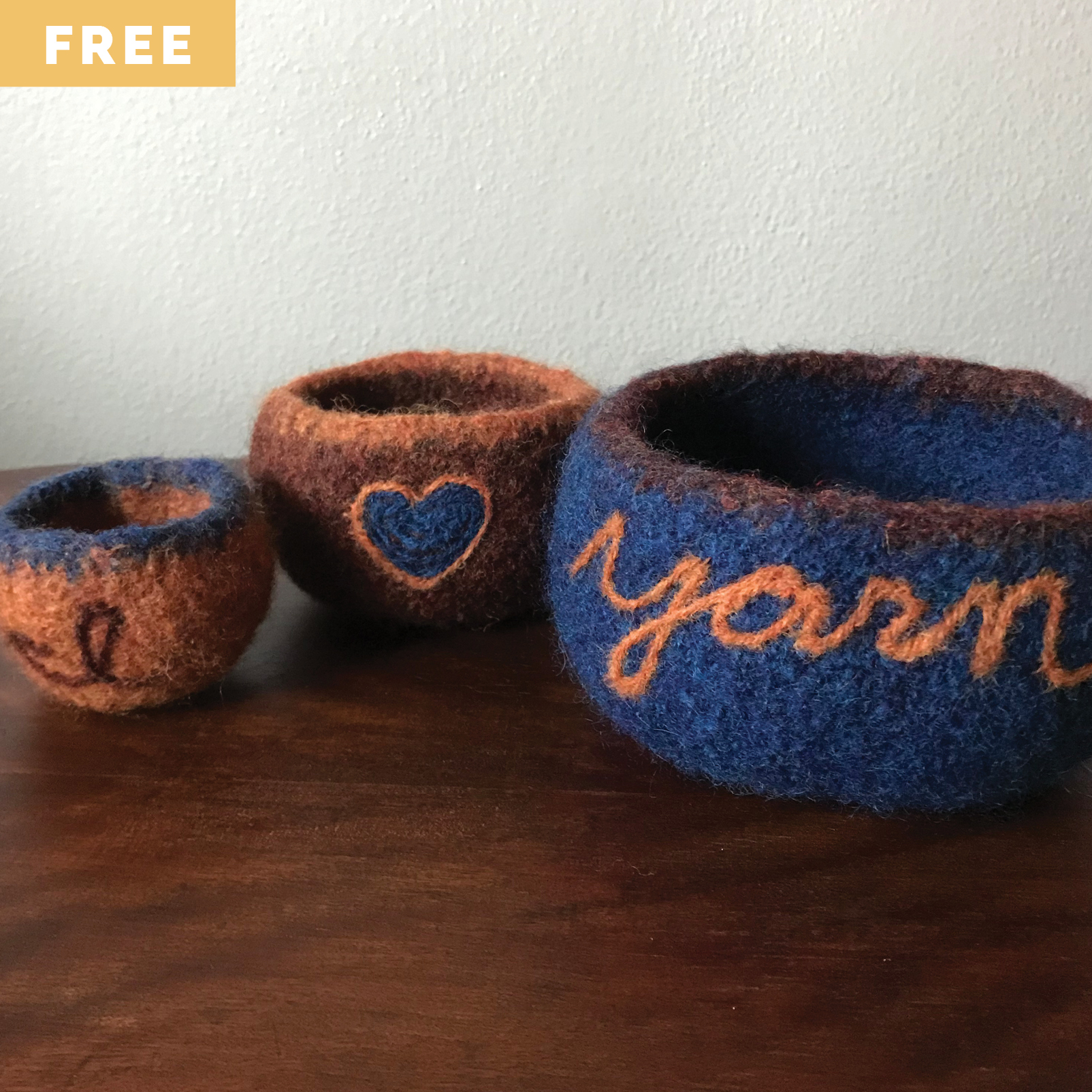 Free Crochet Pattern - Felted Bowl Trio