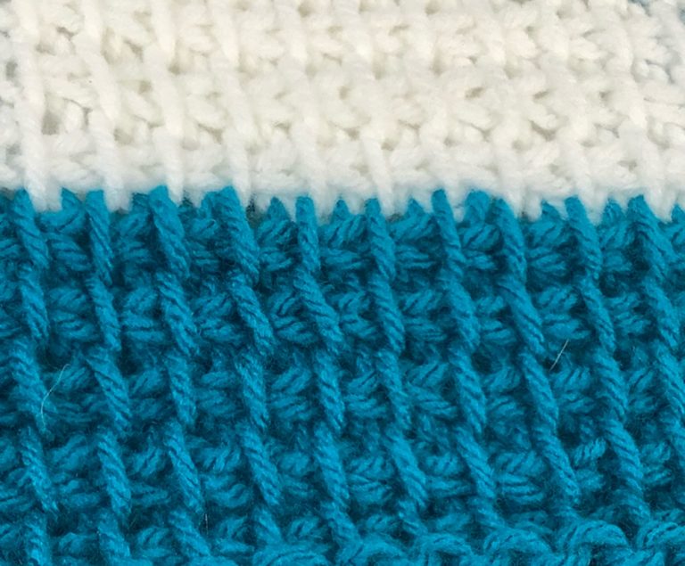 close up tunisian crochet stitch