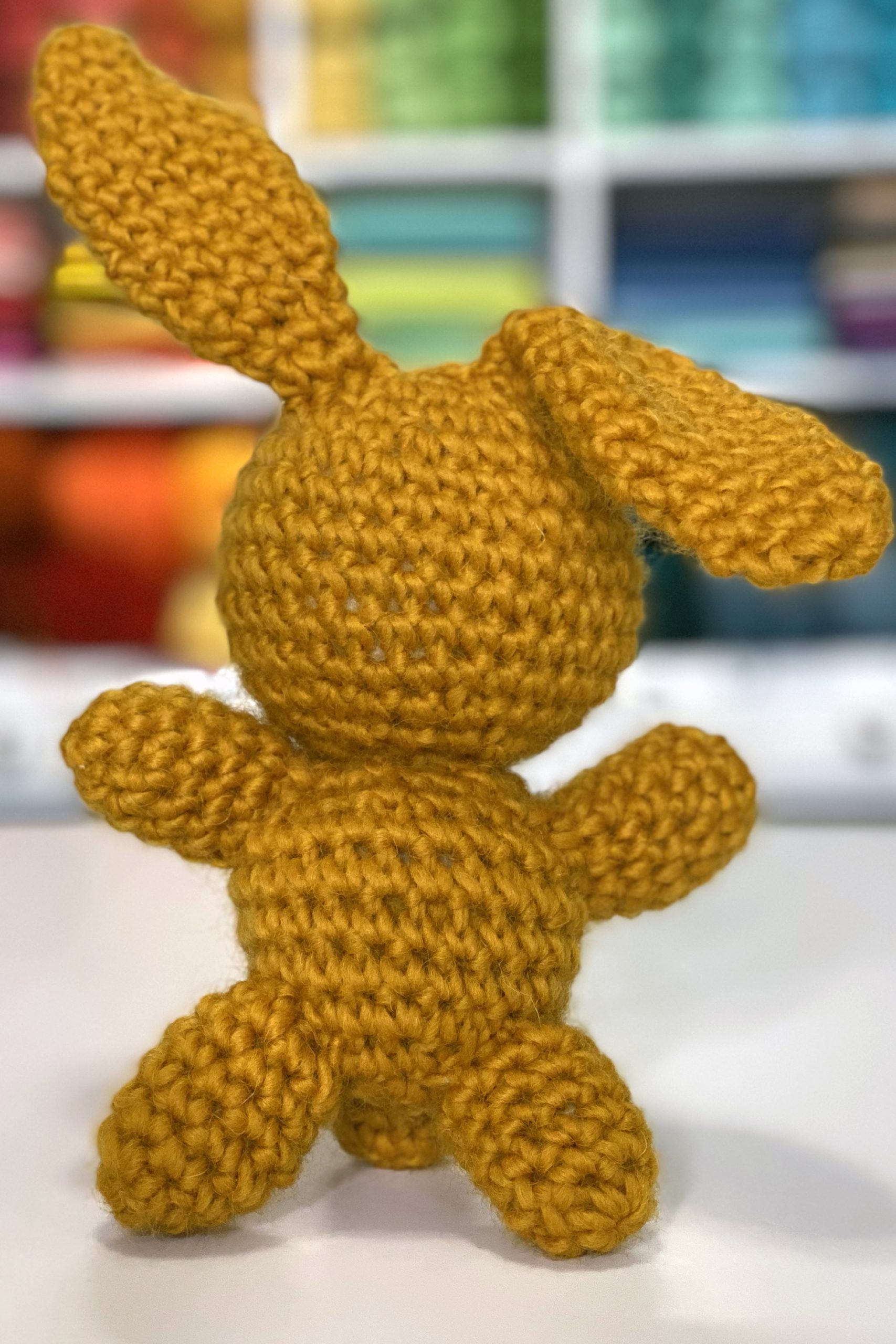 small brown crocheted bunny 