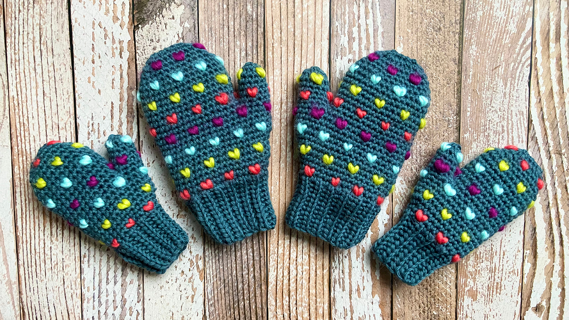 Red Heart Crochet Mittens For All Pattern