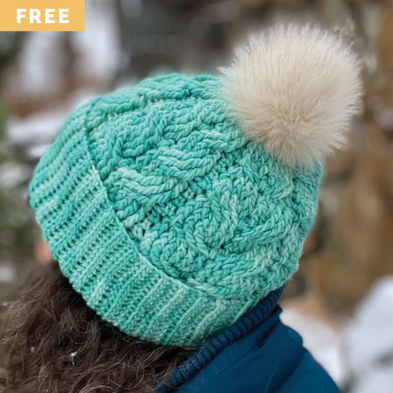 Free Crochet Pattern - Glacier Cabled Beanie