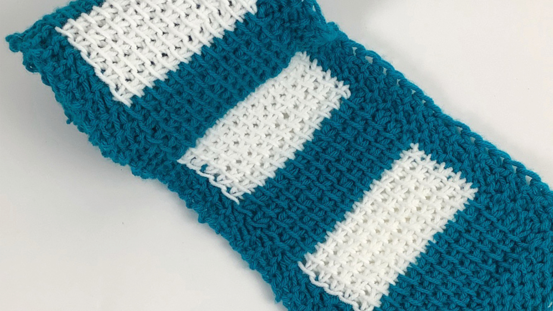 Free Crochet Pattern - Striped Tunisian Scarf
