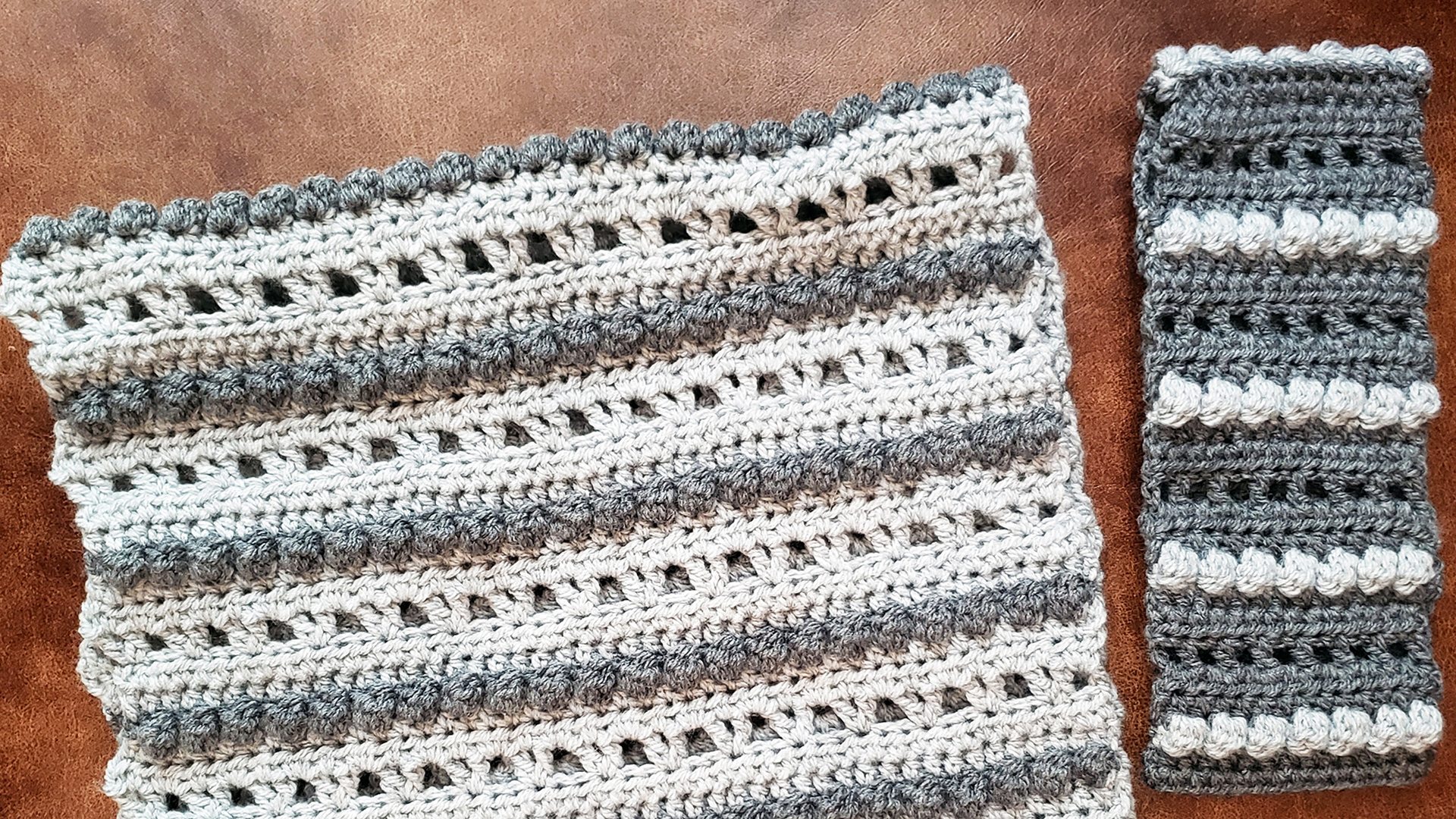 Free Crochet Pattern - Bobble Cowl and Ear Warmer