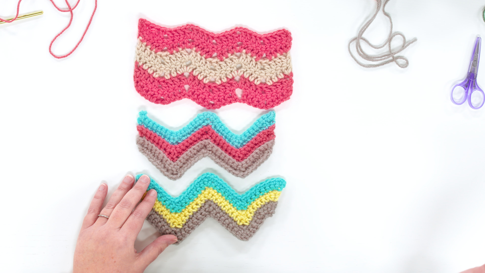 Red Heart Yarns - Combine an simple ripple stitch with the