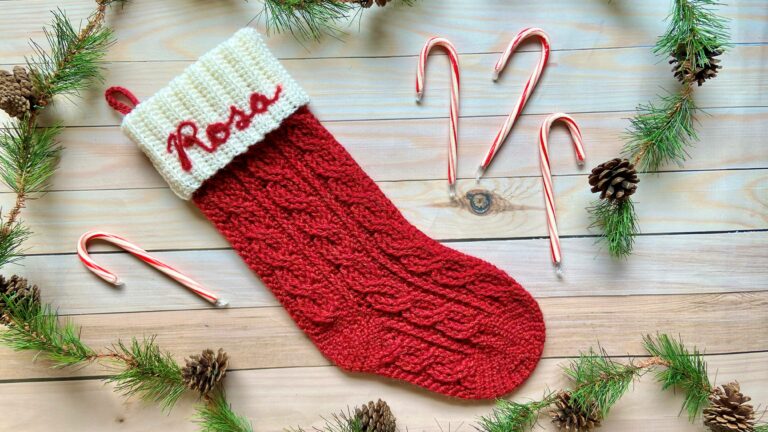 Cable Christmas Stocking | Christmas in Julyproduct featured image thumbnail.
