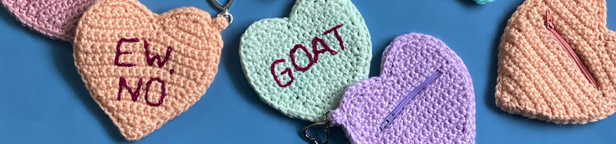 Crochet Heart Mini Pouch