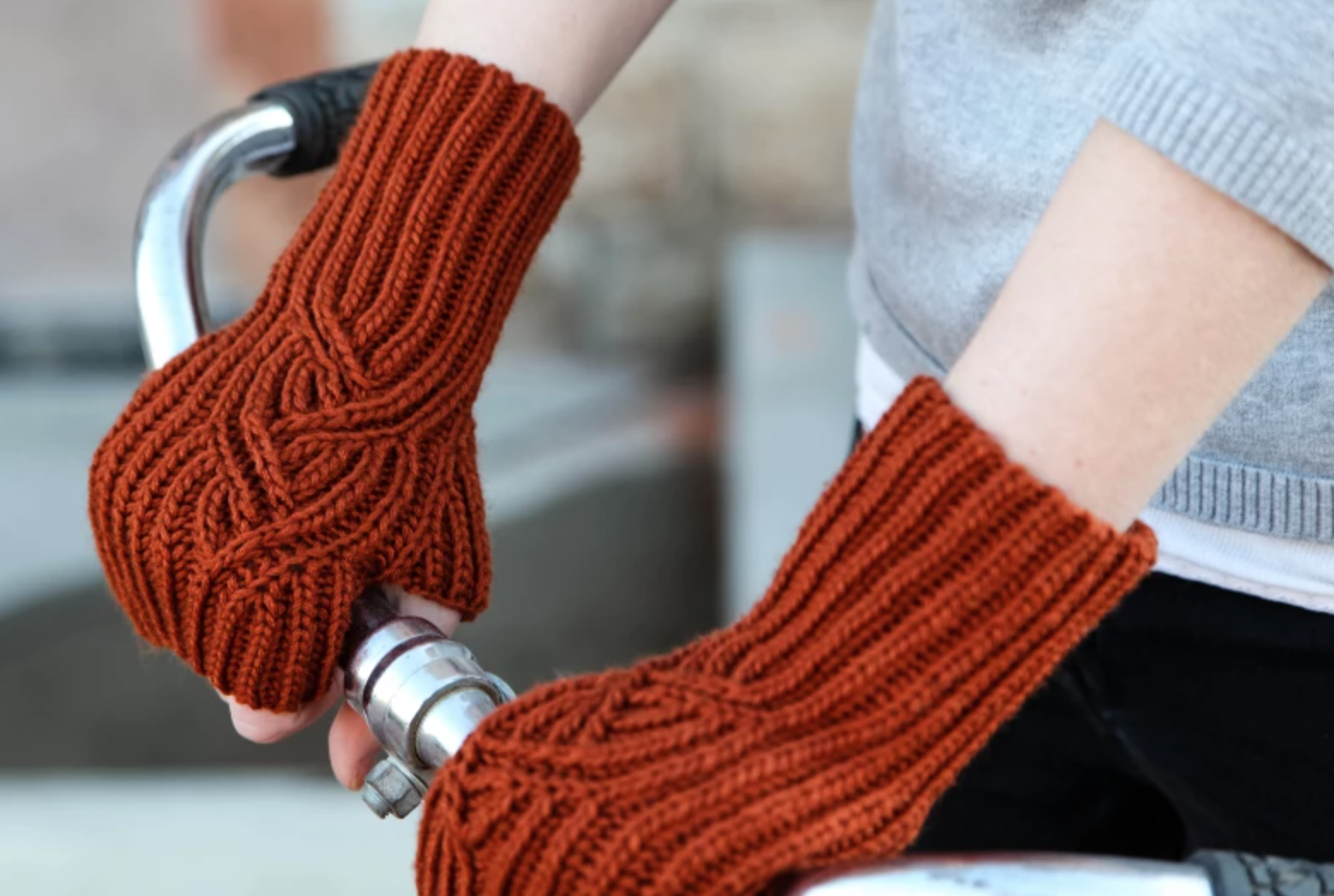 brioche fingerless mitts