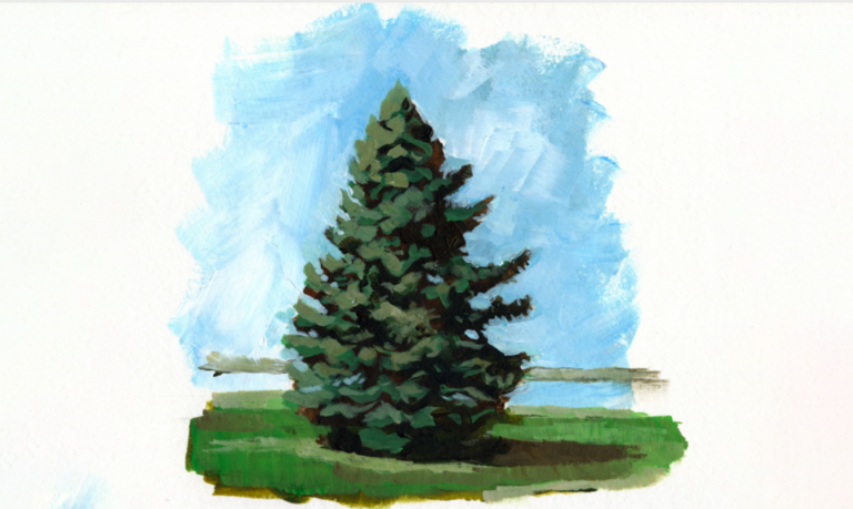 How to Paint a Pine Tree in Acrylicarticle featured image thumbnail.