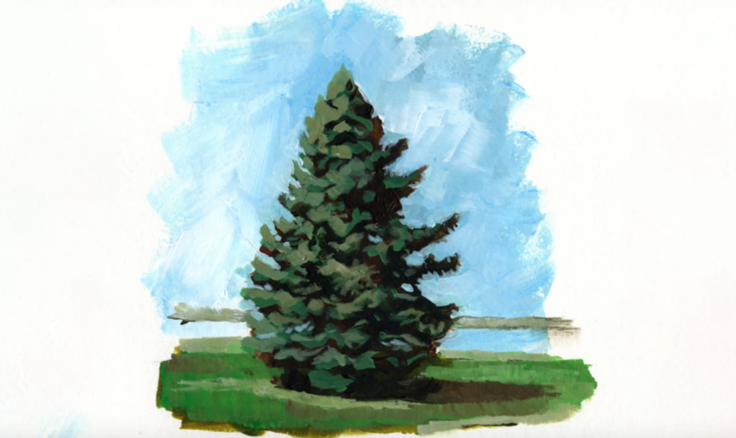 Pine deals tree painting