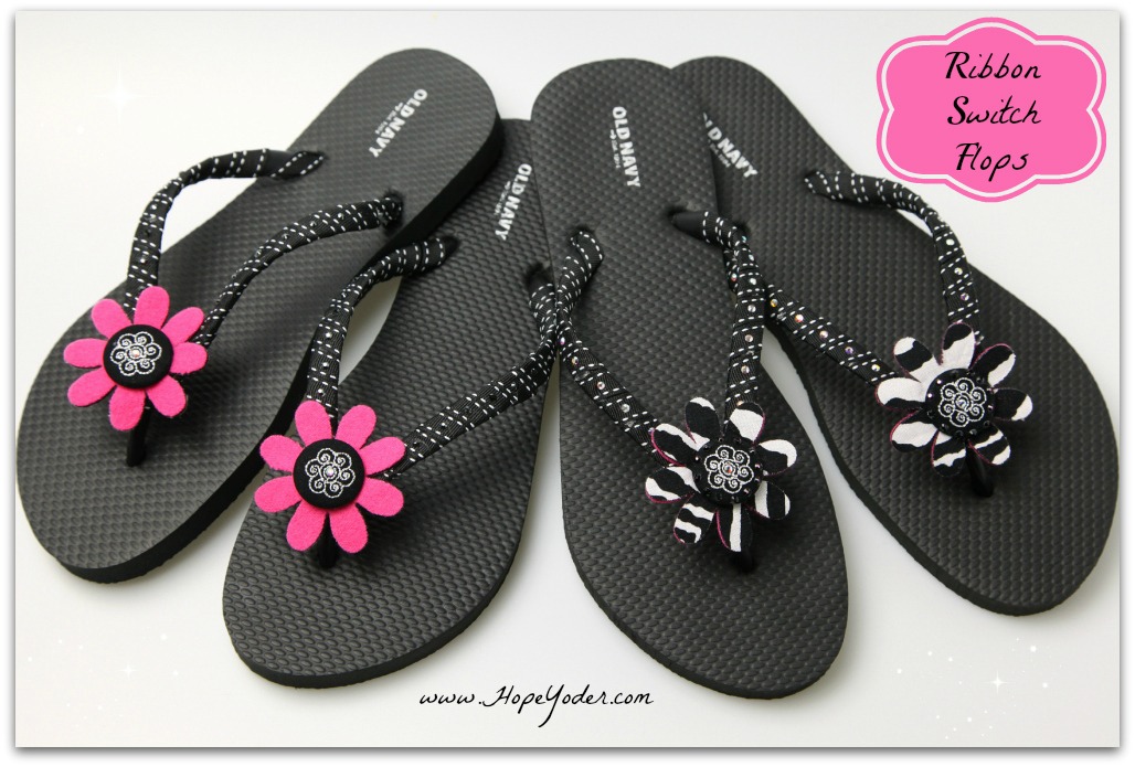 embroidered flip flops