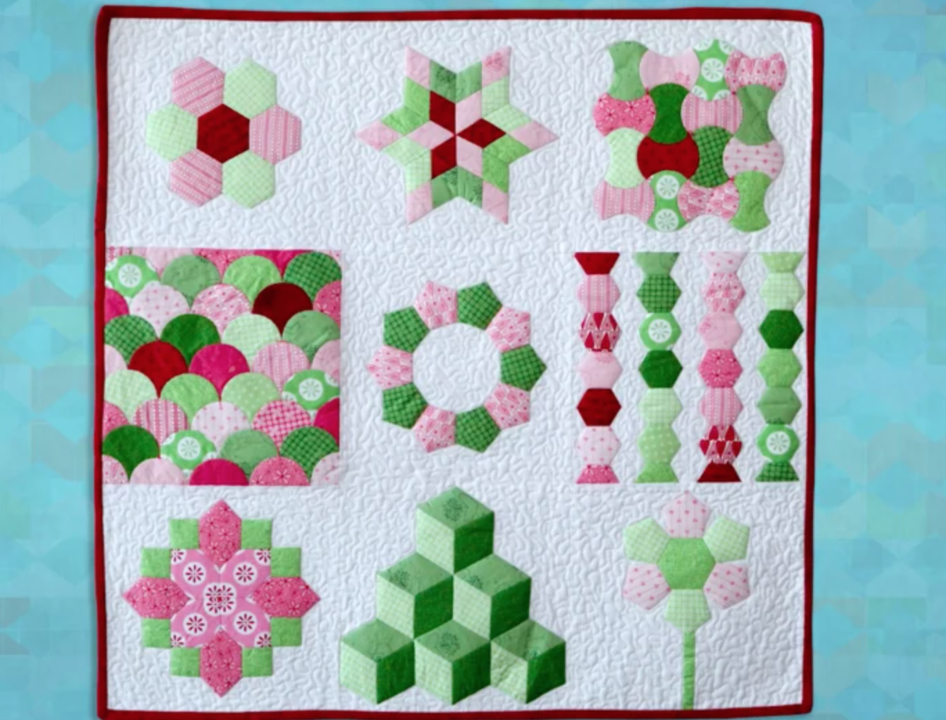 english paper piecing mini quilt