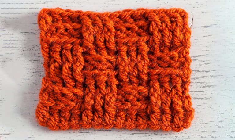 crochet basketweave stitch swatch