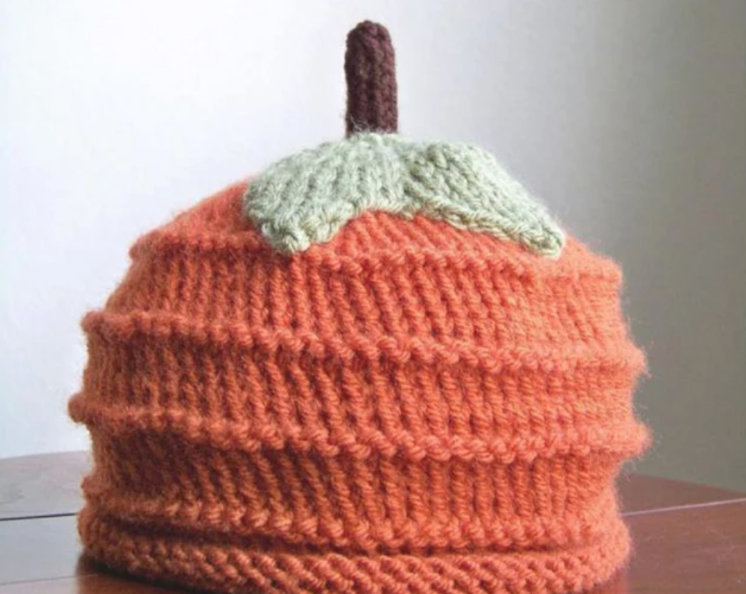 knit pumpkin hat