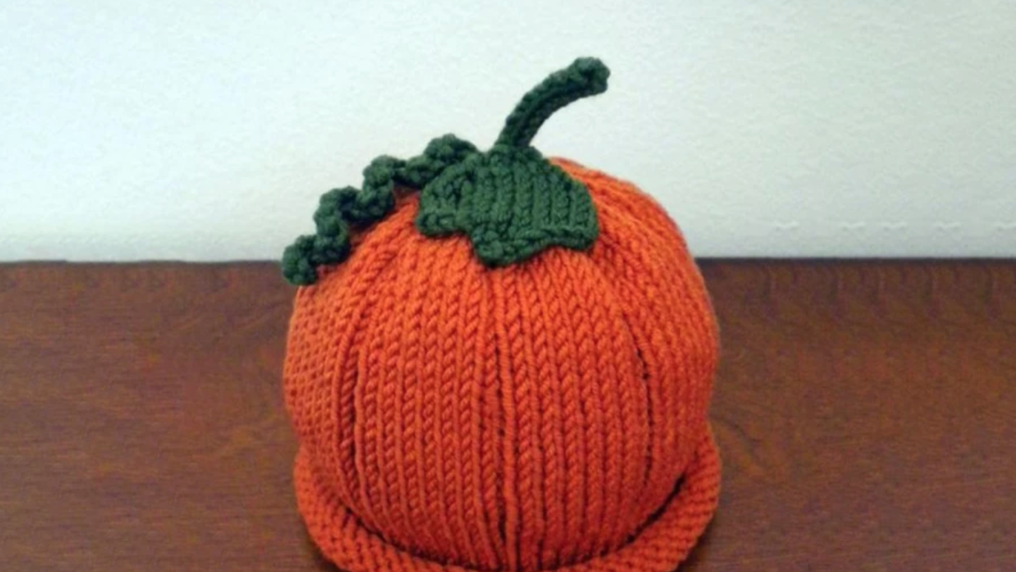 knit pumpkin hat