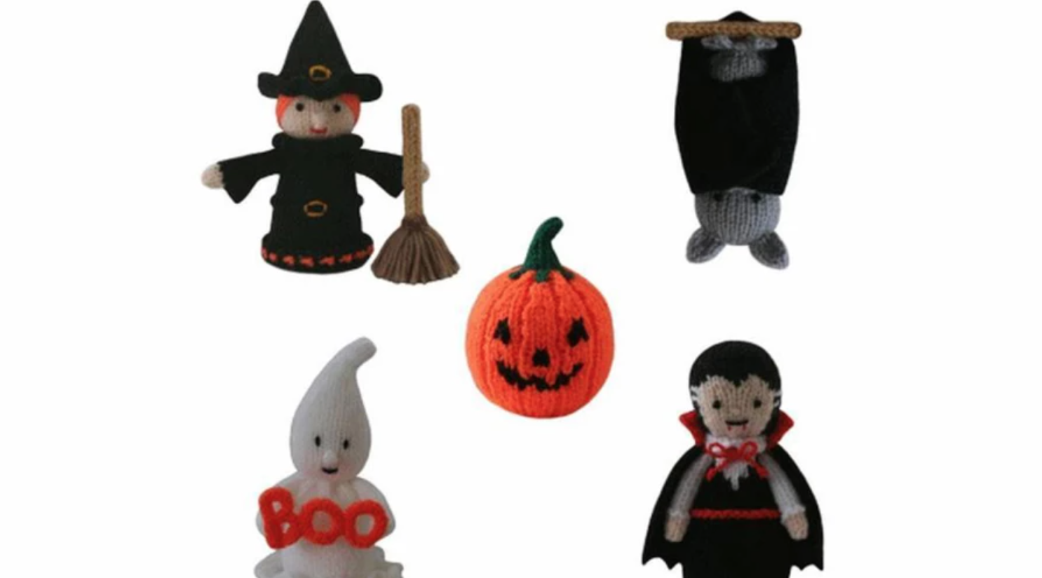 knit amigurumi halloween figures