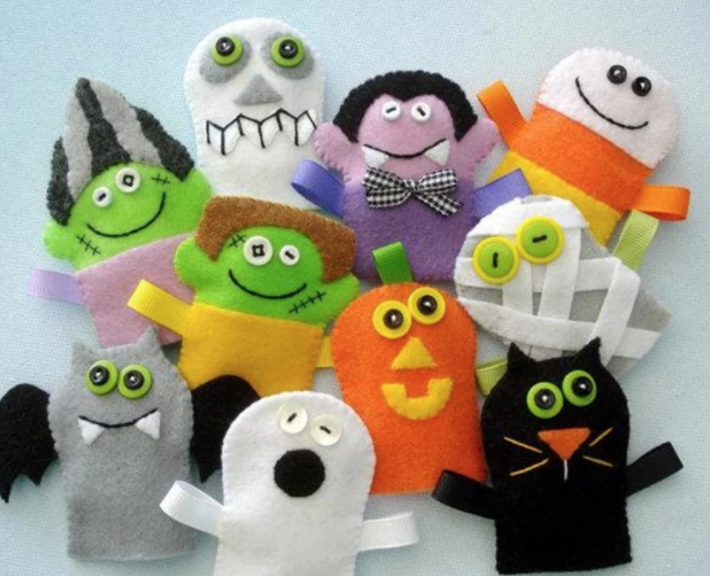 halloween felt finger puppets