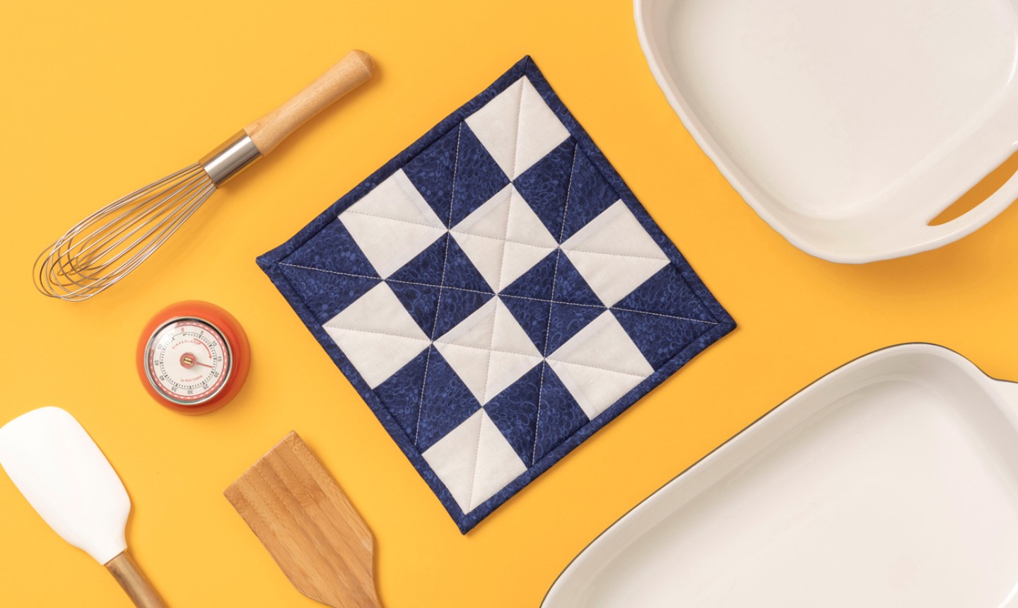 quilted checkered potholder 