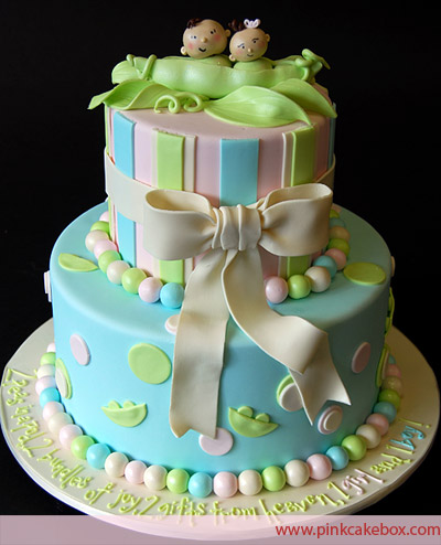 twin baby cake ideas