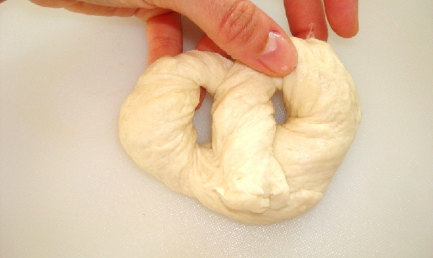 shaped pretzel dough