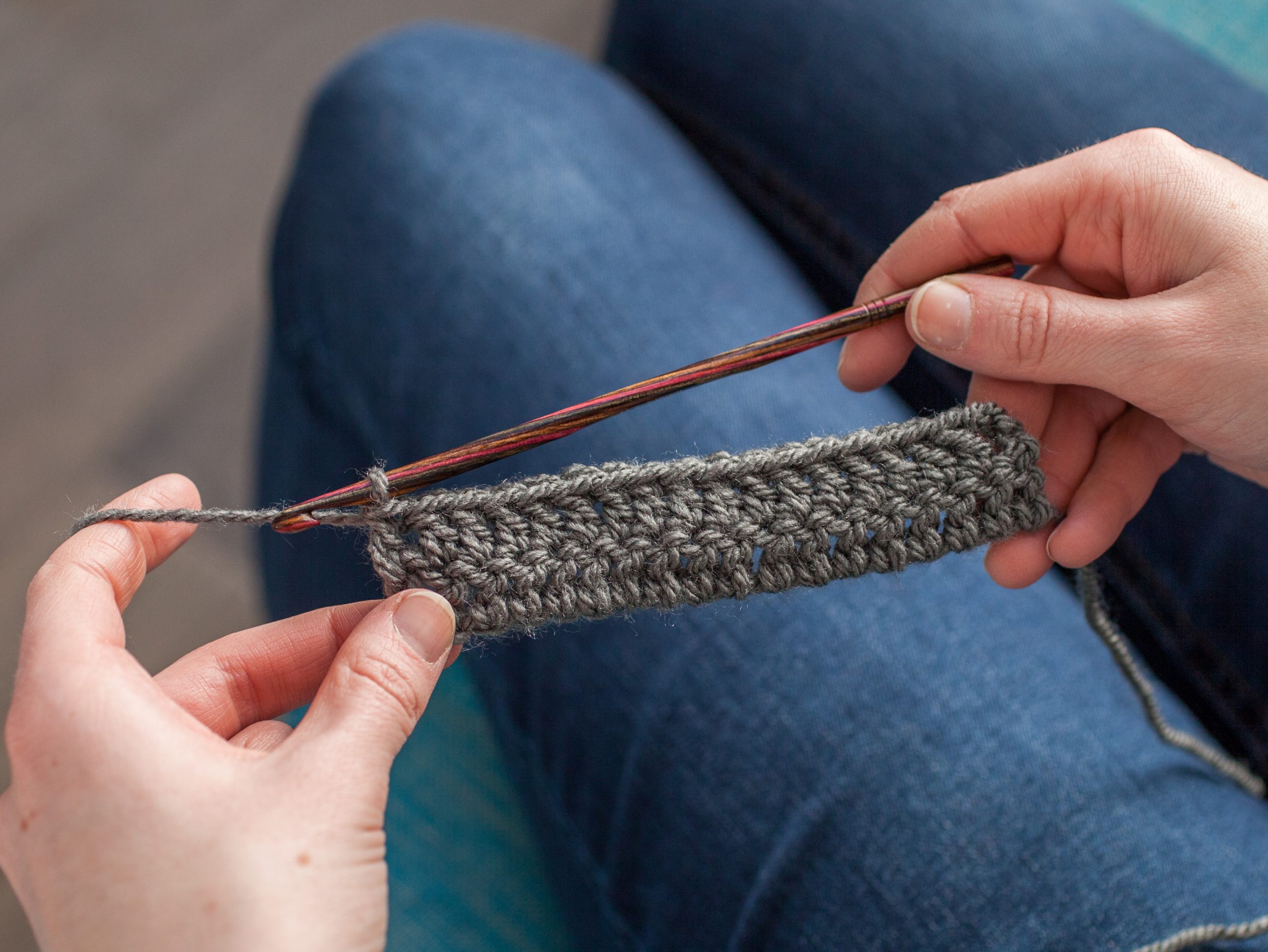 Person crocheting