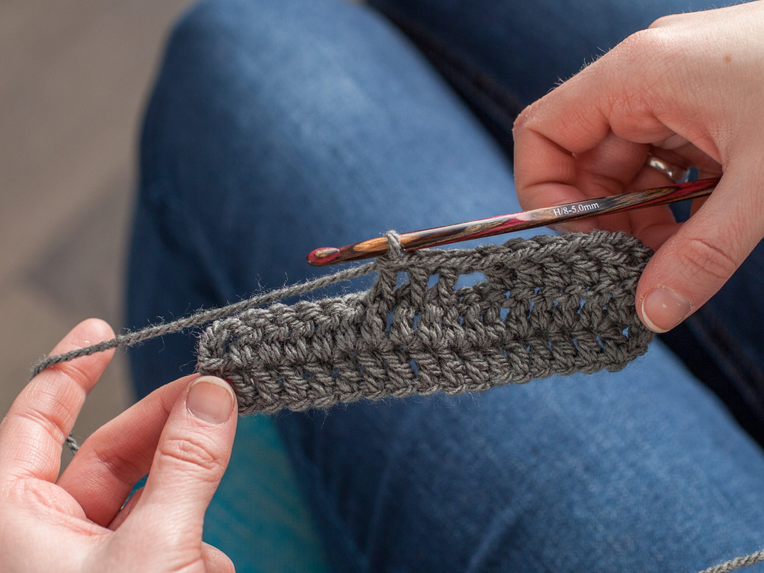 Person crocheting