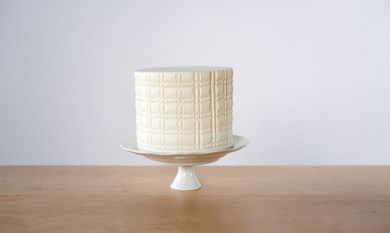 white patterned cake