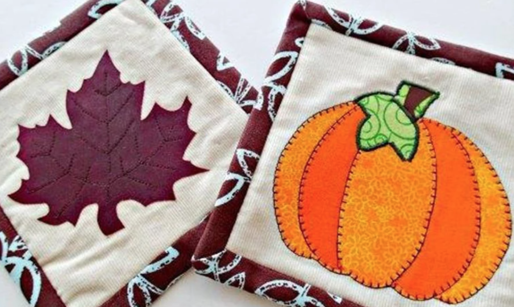 fall applique coasters