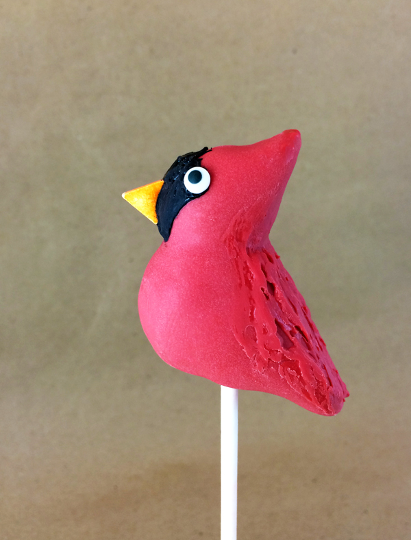 cardinal cake pop