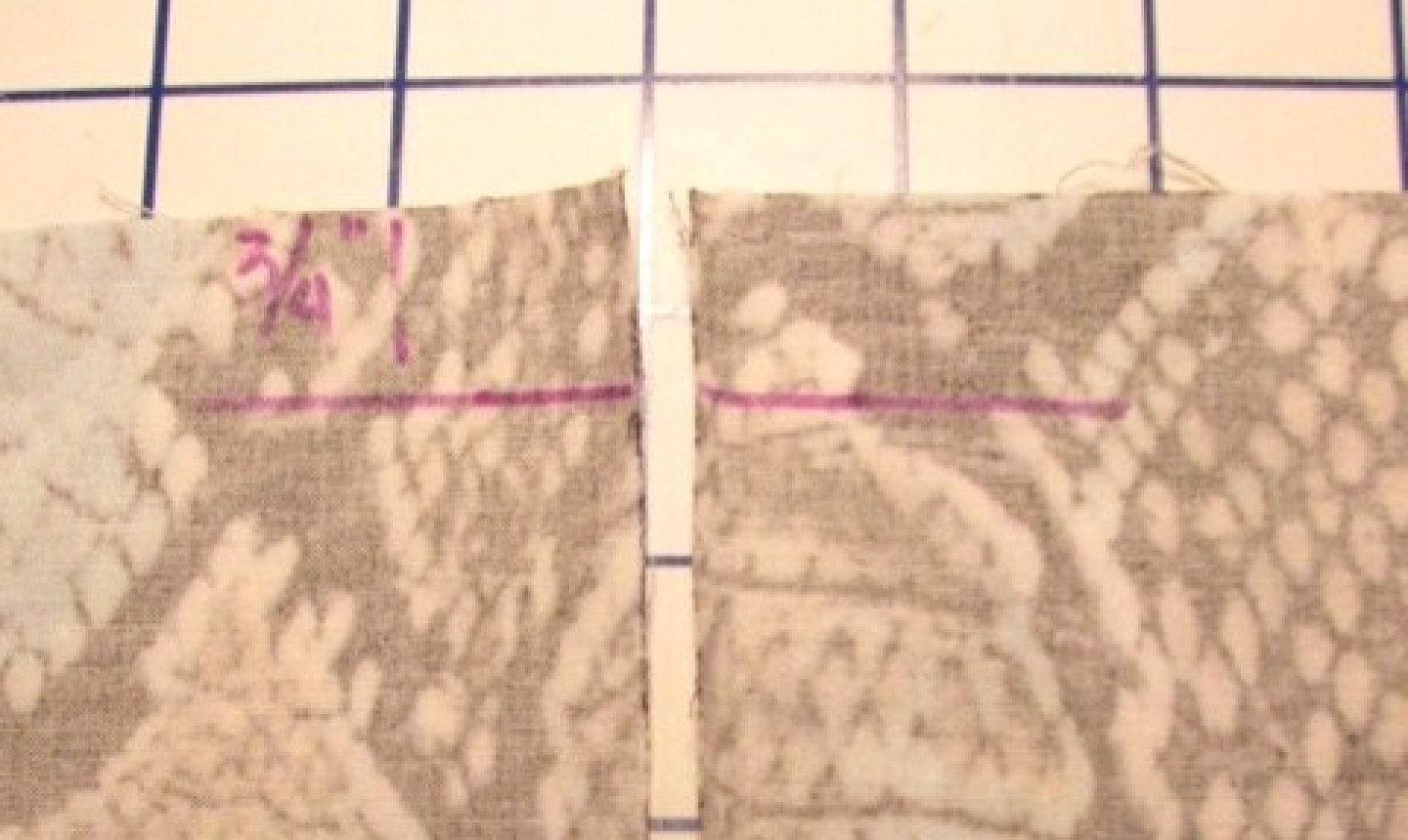marked fabric for exposed zipper
