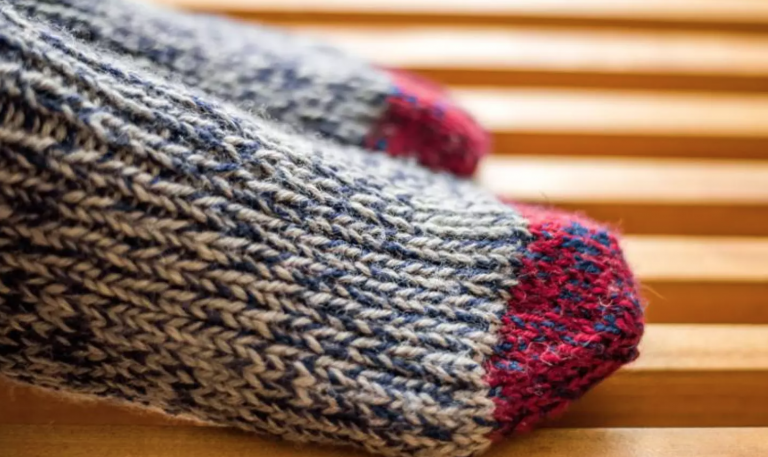 detail shot of knit socks