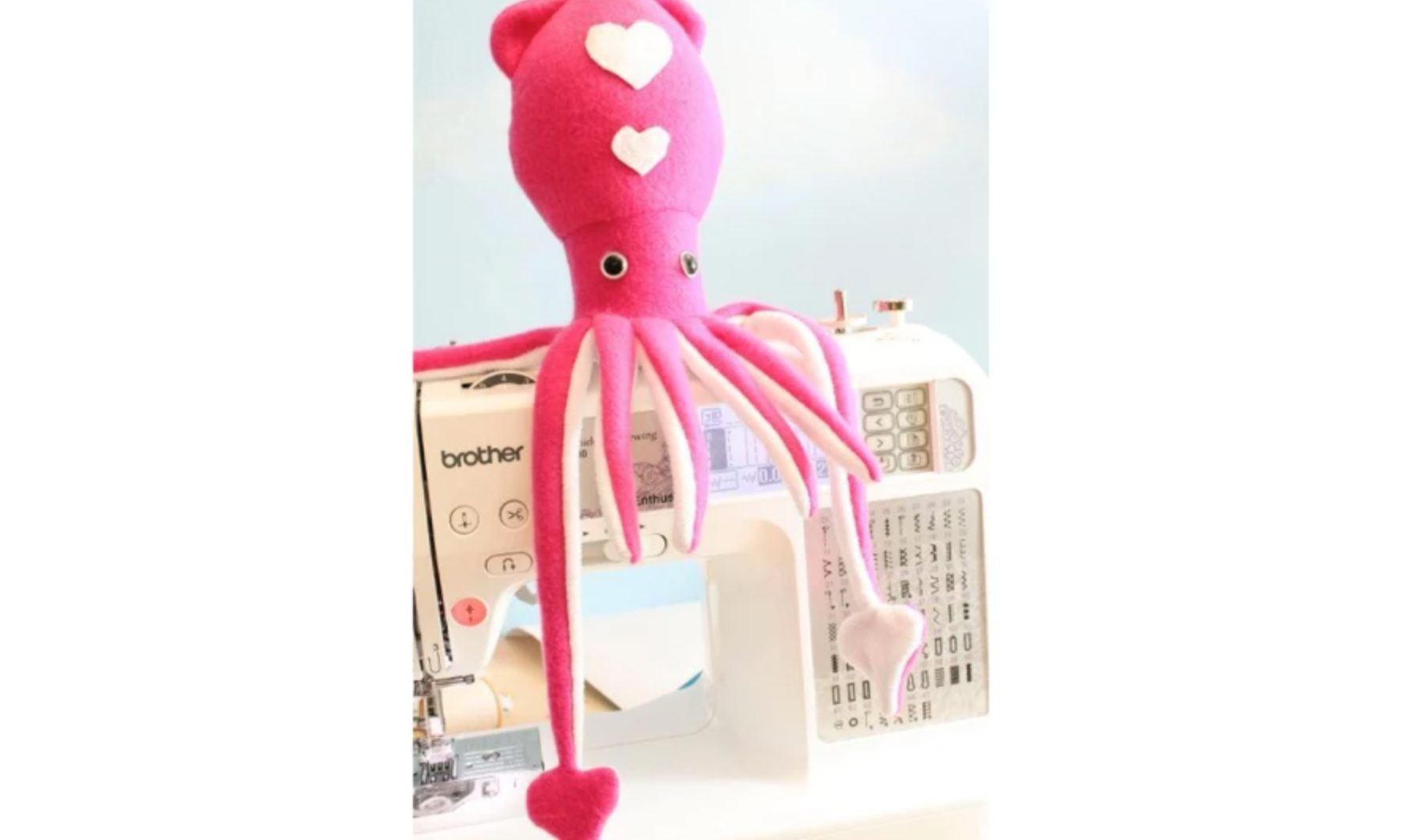 pink valentine squid stuffed doll