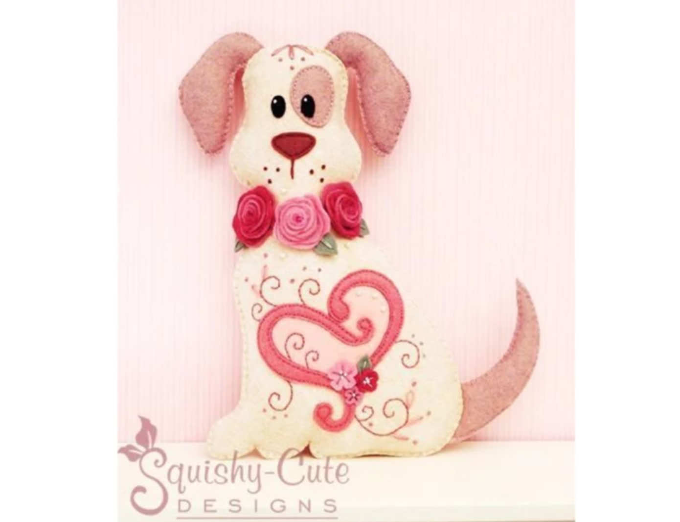 sewn valentine dog