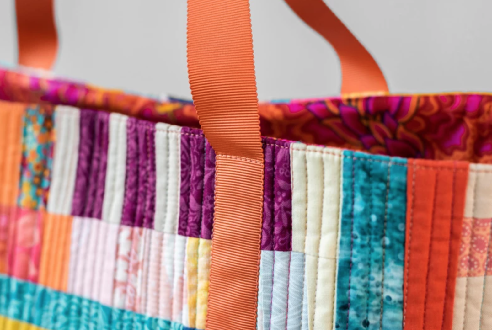 detail shot of scrappy tote