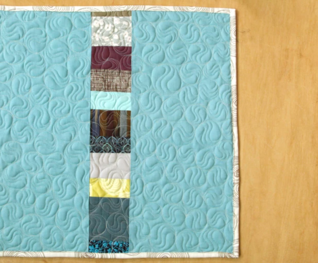 mini quilt with all-over design