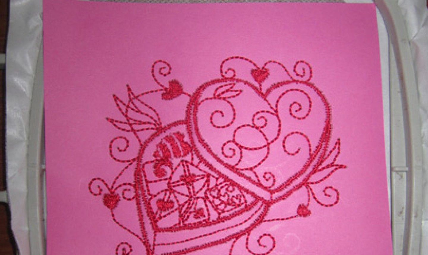 machine embroider valentine