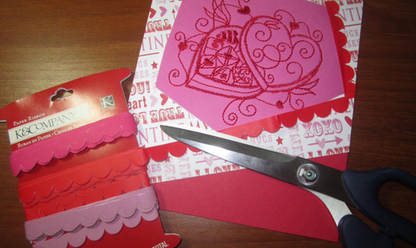 embellishing valentine card