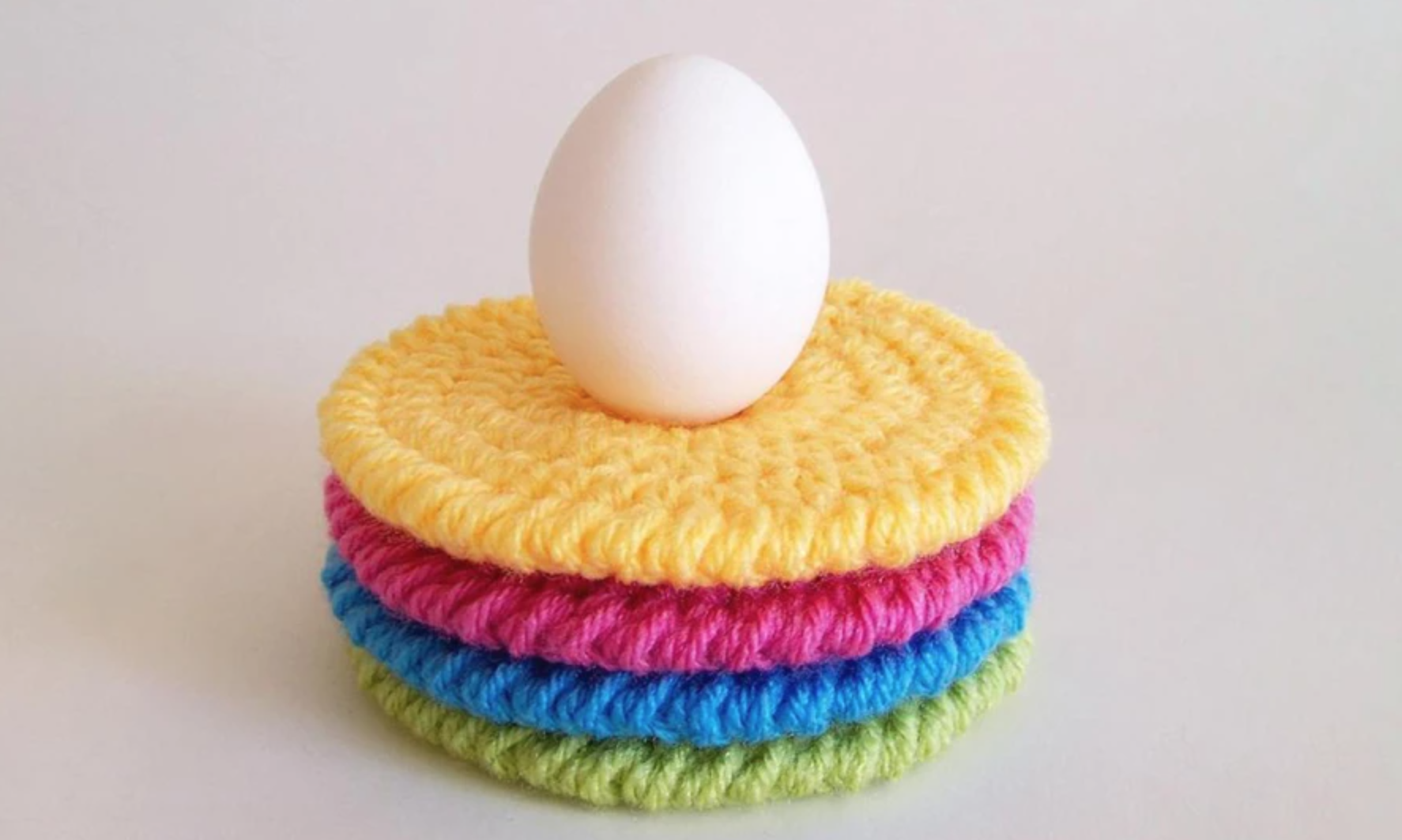 2 Crocheted Easter Eggs and 1 Crocheted Chicken Egg Holder