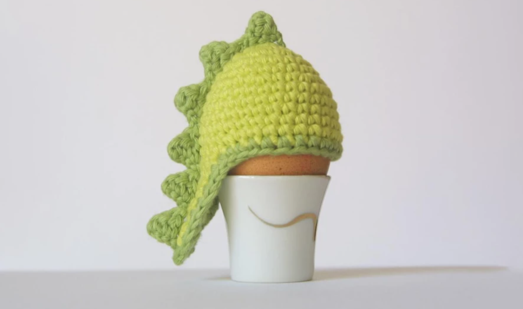 crochet dinosaur egg hat