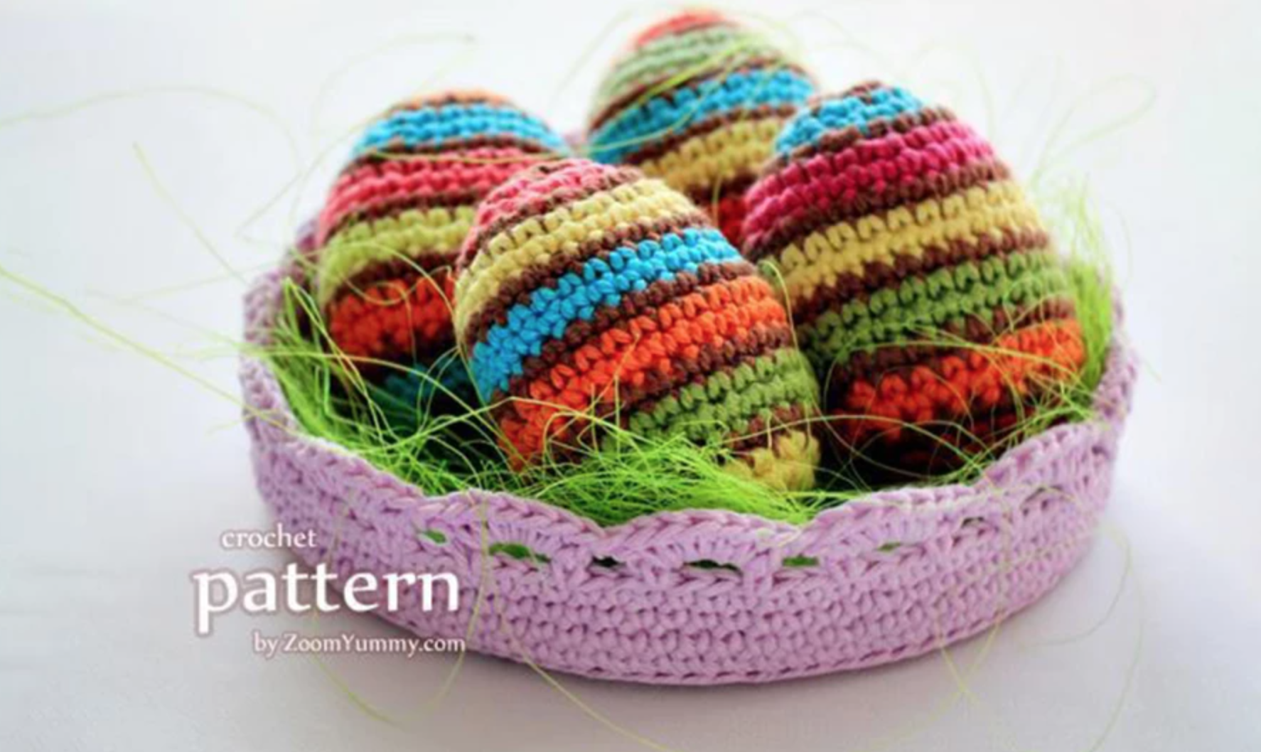 crochet striped eggs