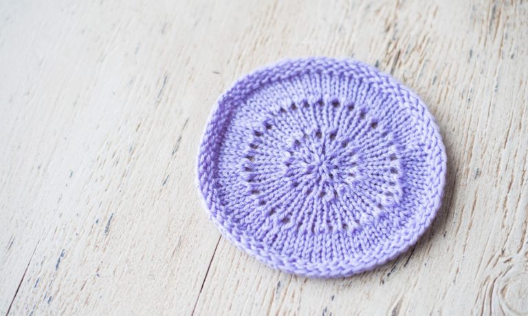 Knit purple pi shawl