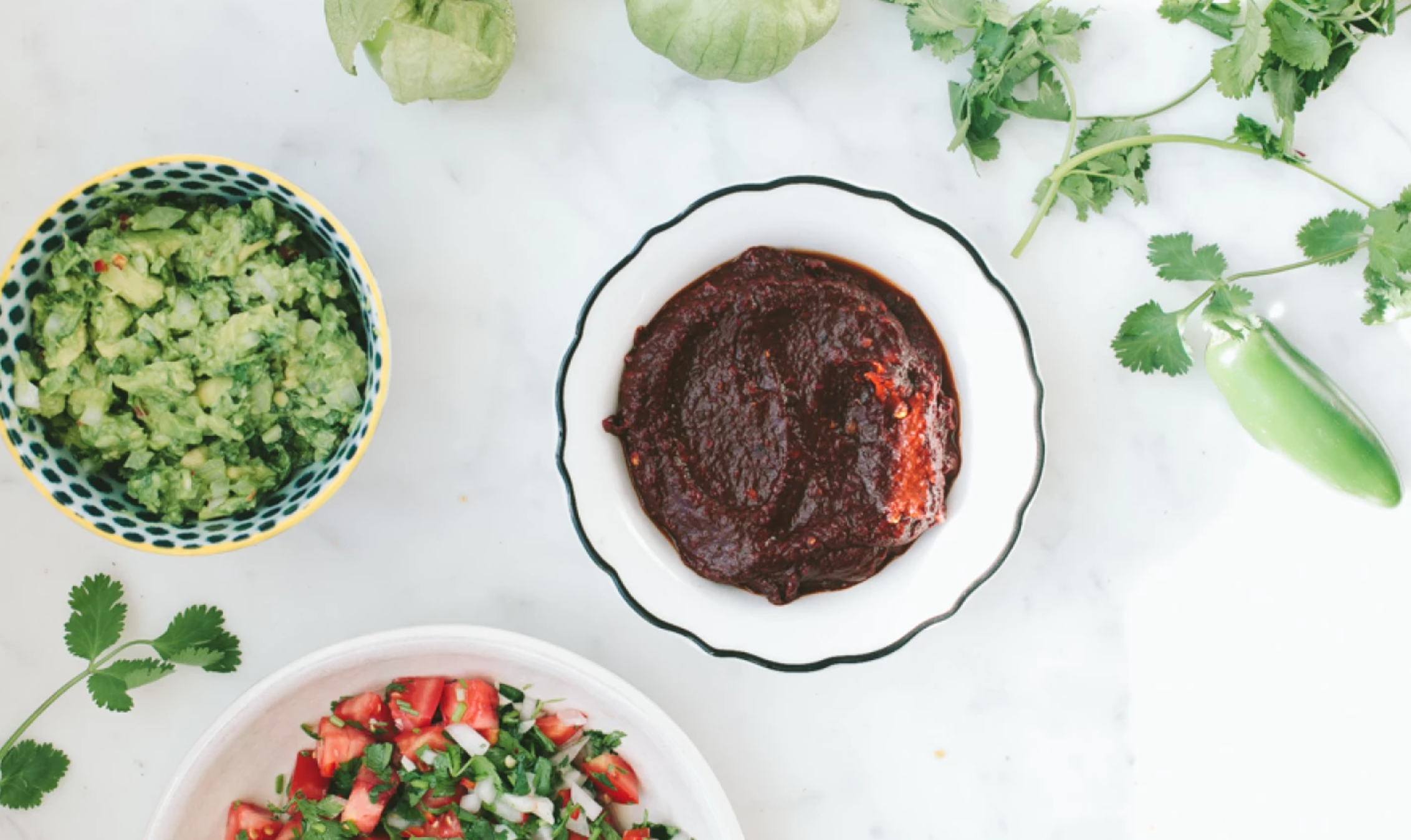 bowls of salsas